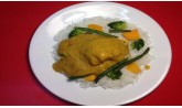 Fish Curry with Turmeric Rice (Fish, Rice)